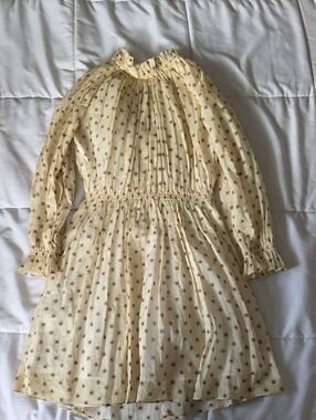 Burberry Cream Long-Sleeve Dress for Kids